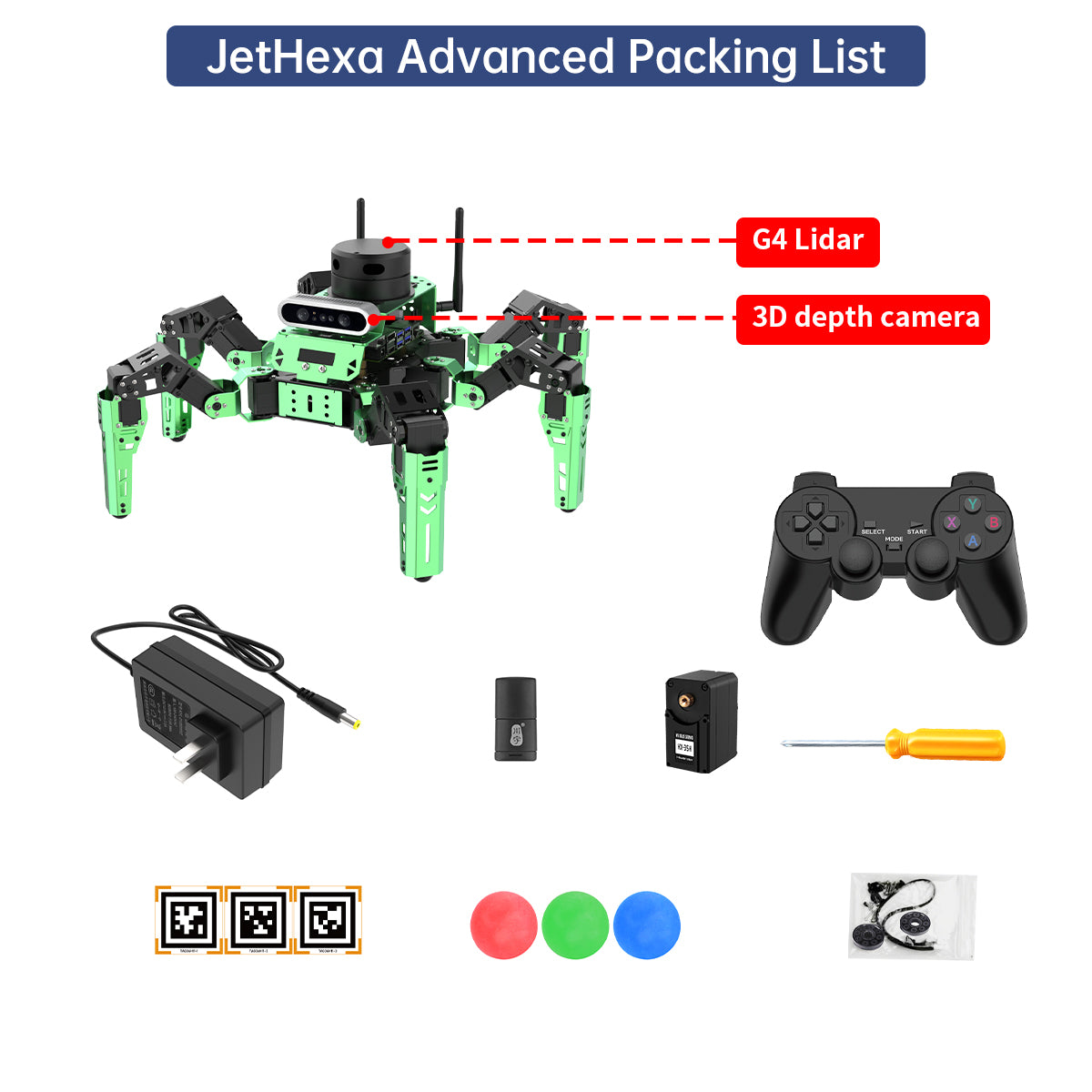 Hiwonder JetHexa ROS Hexapod Robot Kit Powered by Jetson Nano with Lidar Depth Camera Support SLAM Mapping and Navigation Hiwonder JetHexa ROS Hexapod Robot Kit Powered by Jetson Nano with Lidar Depth Camera Support SLAM Mapping and Navigation